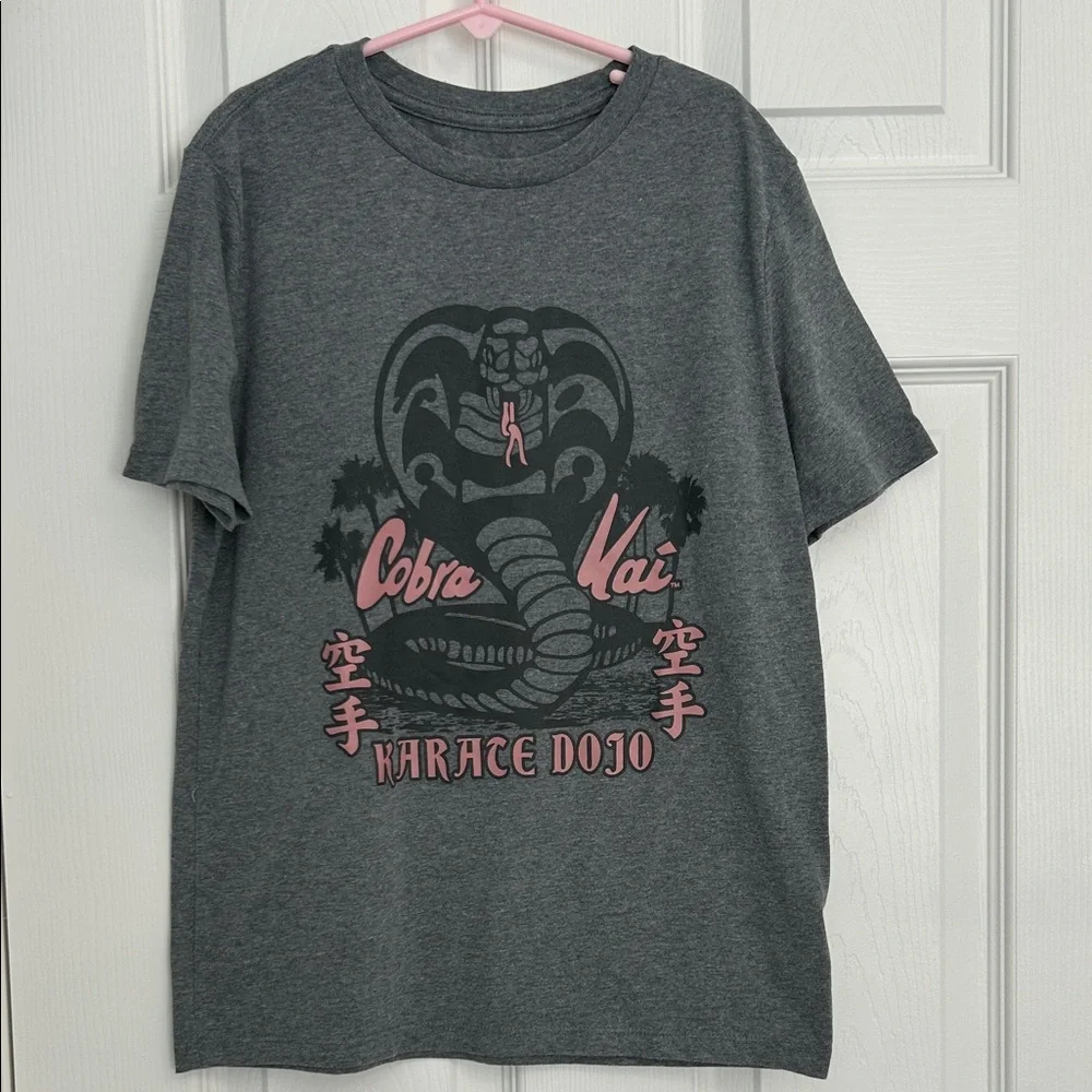 Old Navy Gray Cobra Kai Karate Dojo Tee size kids L 10-12